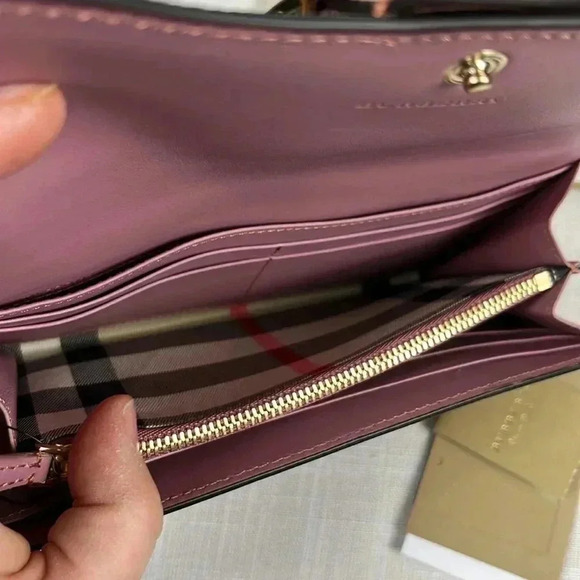 NWT Authentic Burberry Dusty Pink Hamilton Soft Grain Leather Wallet Bi-fold - Picture 9 of 16